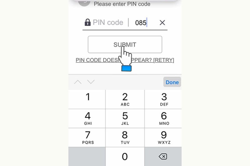 Điền mã PIN Code hiển thị trên tivi LG vào giao diện LG TV Plus của iPhone