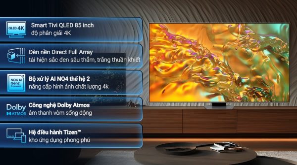 Smart Tivi QLED Samsung 4K 85 inch QA85Q80D