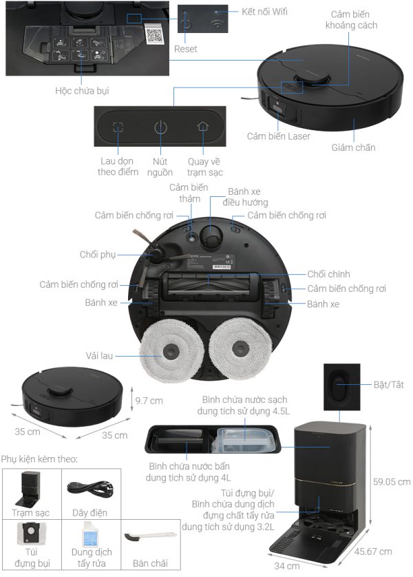 Robot hút bụi lau nhà Dreame X40 Ultra