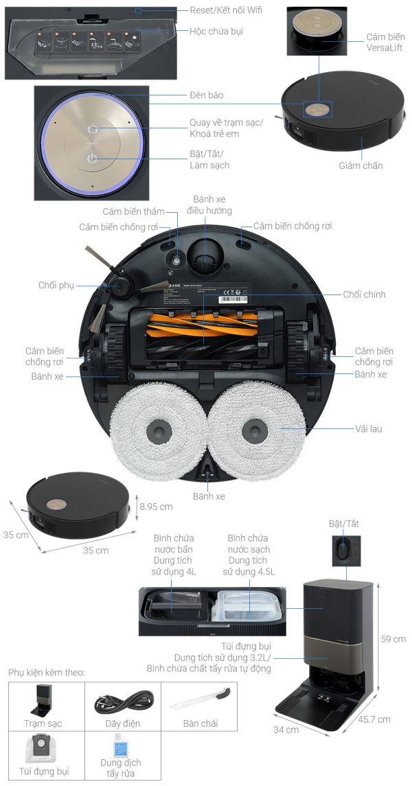 Robot hút bụi lau nhà Dreame X50 Ultra