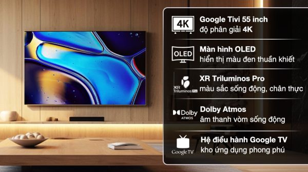 Google Tivi OLED Sony AI 4K 55 inch K-55XR80