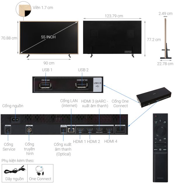 Tivi Khung Tranh QLED Samsung AI 4K 55 inch QA55LS03B