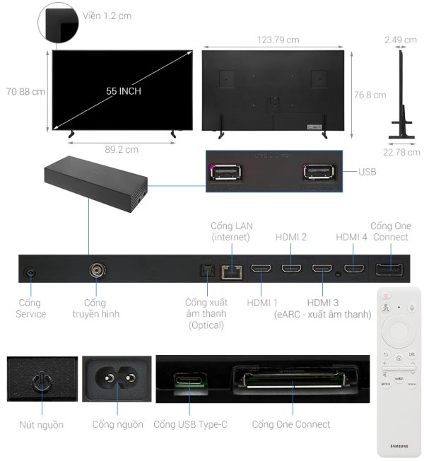 Tivi Khung Tranh QLED Samsung AI 4K 55 inch QA55LS03D